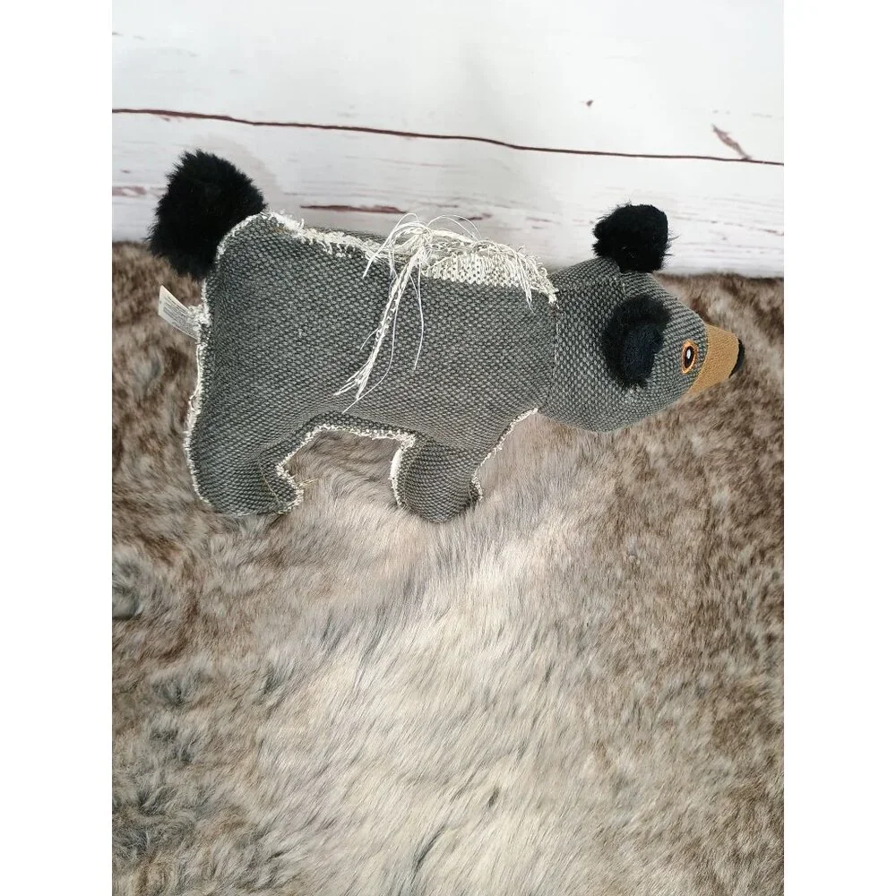 Happy Tails 10 in Stuffed Gray Bear‎ Brown Nose Dog Toy